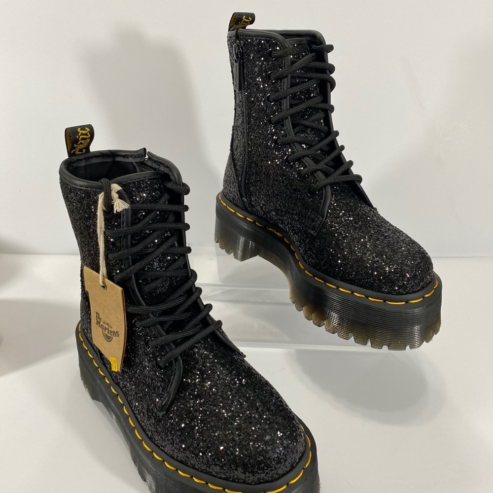 NEW DR MARTENS RARE JADON GLITTER PLATFORM BOOTS - Picture 9 of 16
